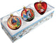 Hand Painted Scenic Glass Ornament Nativity, Set of 3