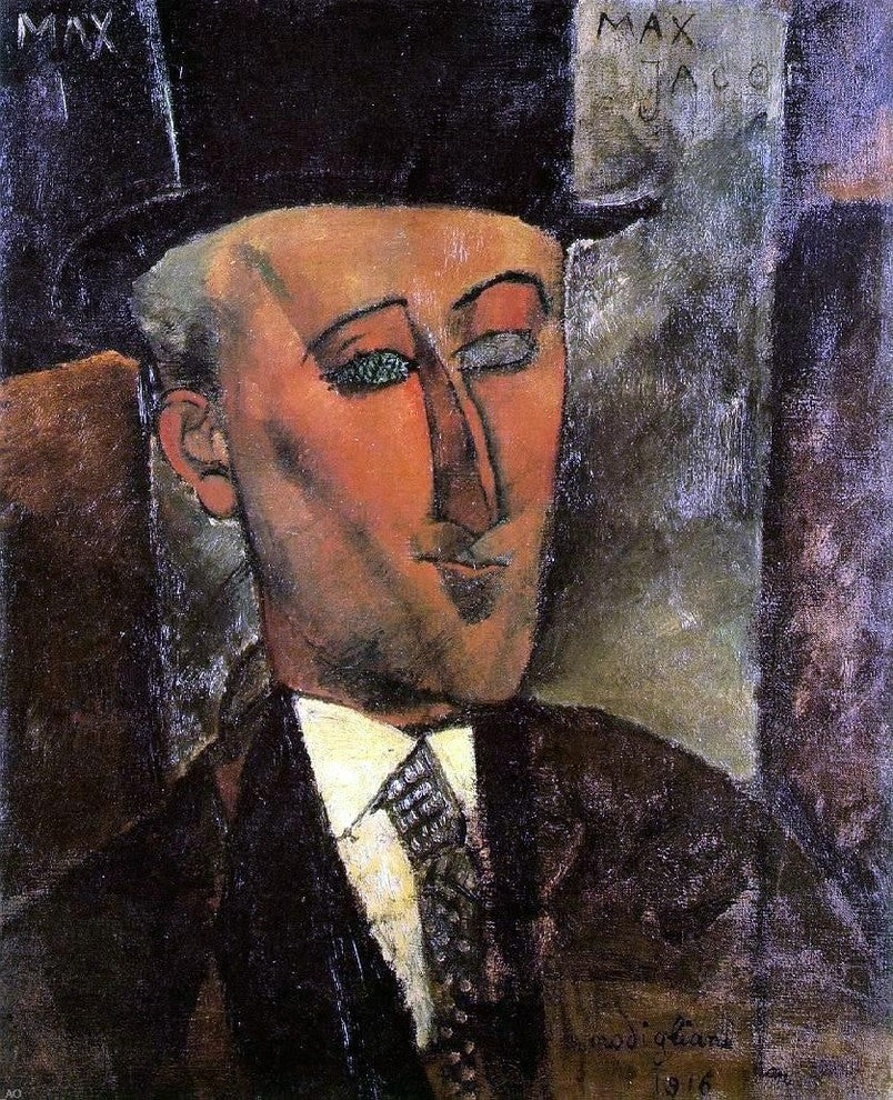 Amedeo Modigliani Portrait of Max Jacob, 20"x25" Wall Decal