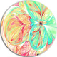 Red Green Paper Flower, Floral Art Disc Metal Wall Art, 36"