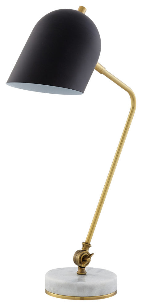 Inspired Home Brilynn Table Lamp, Marble Stone Base, Black
