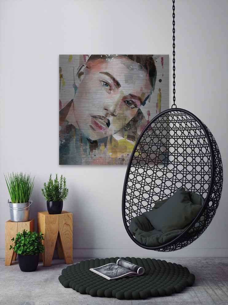 "Alluring Chic" Painting Print on Brushed Aluminum, 48"x48"