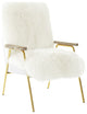 Modern Brown White Sprint Wool Armchair