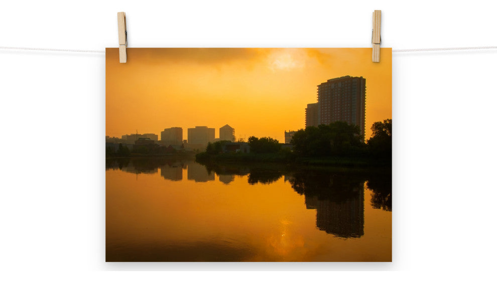 Wilmington at Sunrise Urban Landscape Photo Unframed Wall Art Print, 12" X 16"