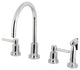 KS8721DLBS 8" Widespread Kitchen Faucet With Brass Sprayer, Polished Chrome