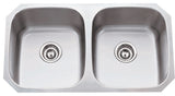 16 Gauge 50/50 Stainless Steel Undermount Sink, equal bowls