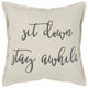 Gray Cream Stay Awhile Decorative Throw Pillow