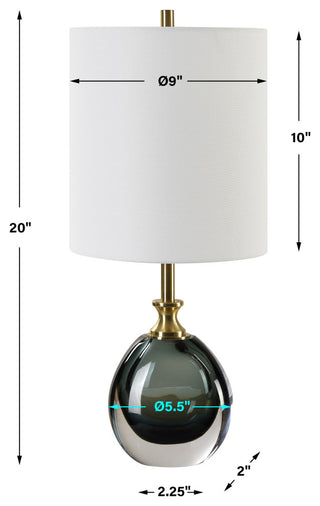 Uttermost Enigma Teal Blue Glass Buffet Lamp