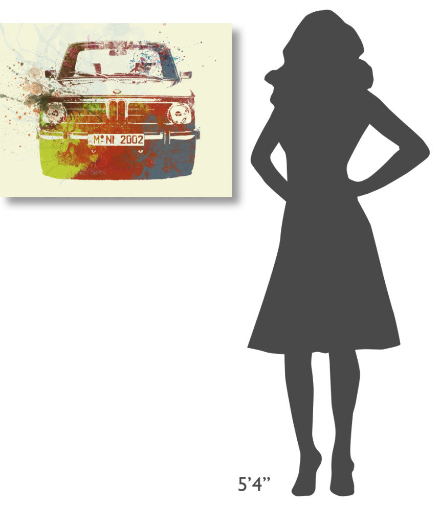 "BMW 2002 Front Watercolor 2" Fine Art Print