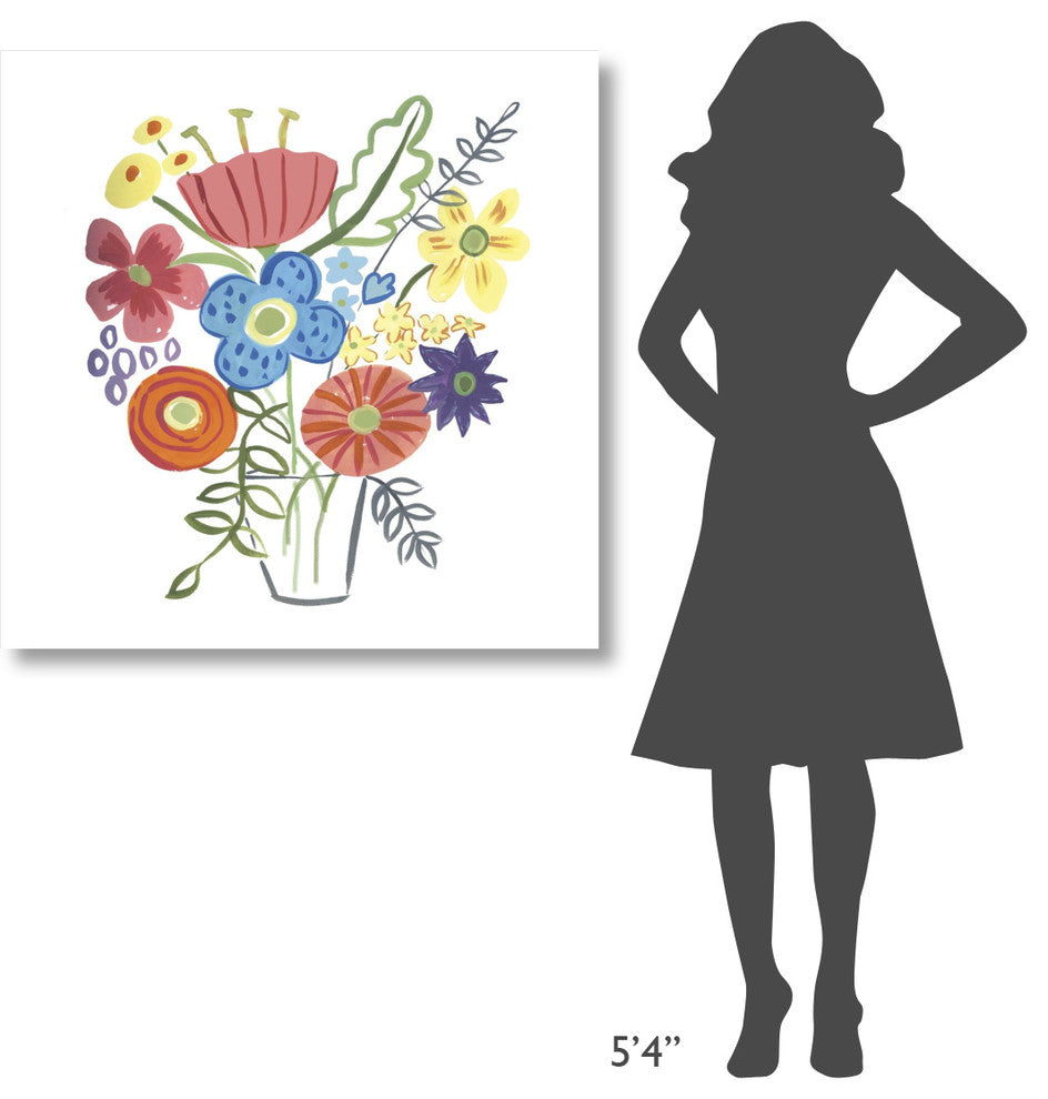 "Floral Medley I" Digital Paper Print by Farida Zaman, 38"x38"