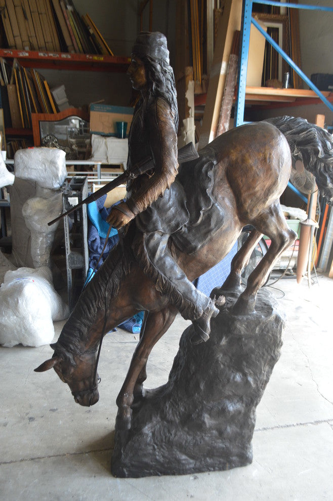 Mountain Man, Giant, By Remington Bronze Statue -  Size: 57"L x 221"W x 71"H.