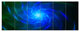 Blue Fractal Whirlpool Design, Abstract Wall Art Canvas, 70"x28", 6 Panels