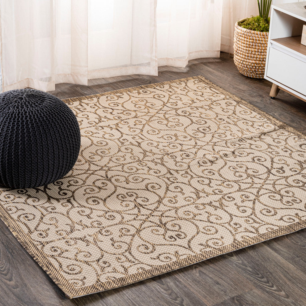 Madrid Vintage Filigree Textured Weave Indoor/Outdoor Area Rug