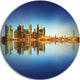 Calm Singapore Skyline, Cityscape Photography Disc Metal Wall Art, 11"