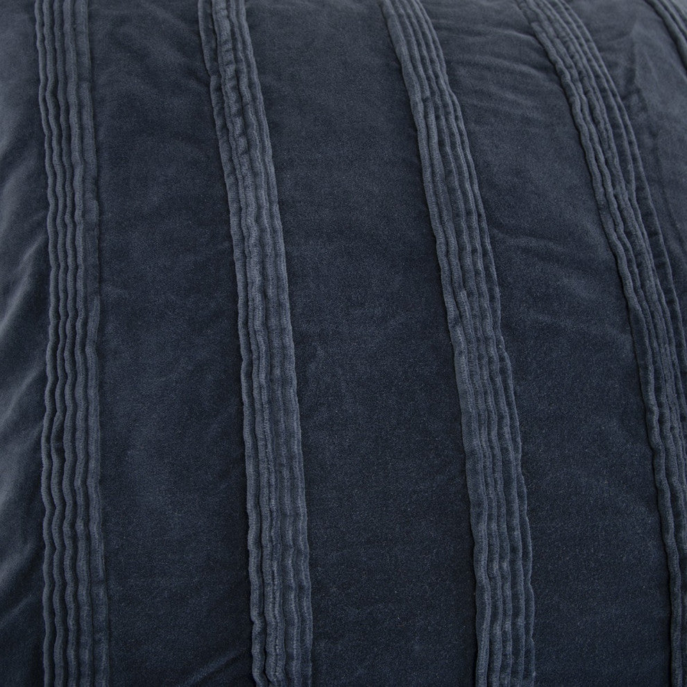 Navy Textural Striped Throw Pillow