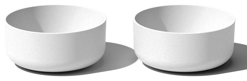 Pure Series Kona Bowl 14" Planter, White, 2 Pack