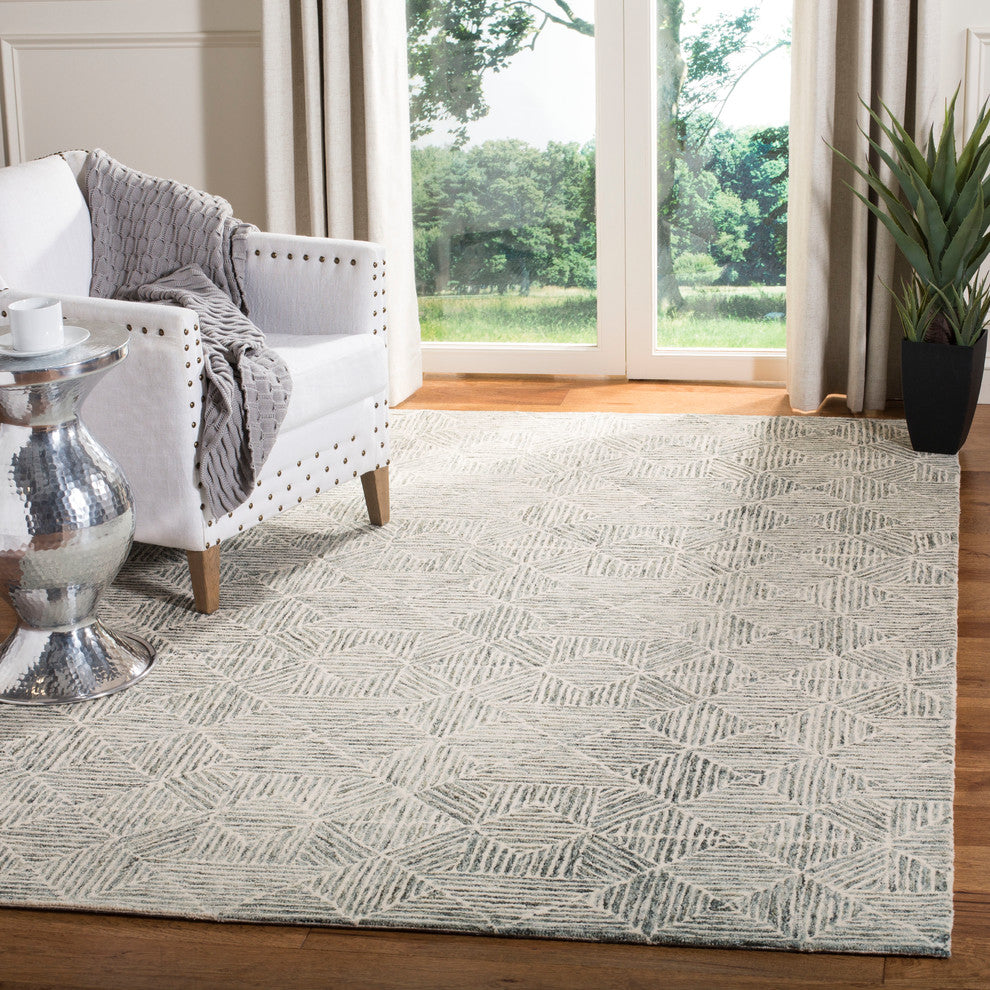 Safavieh Couture Abstract Collection, ABT763 Rug, Green/Ivory, 6'x9'