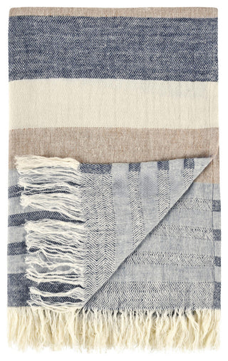 Crawford Belgian Linen Multicolor Throw Blanket Blanket, Sagebrush Multicolor