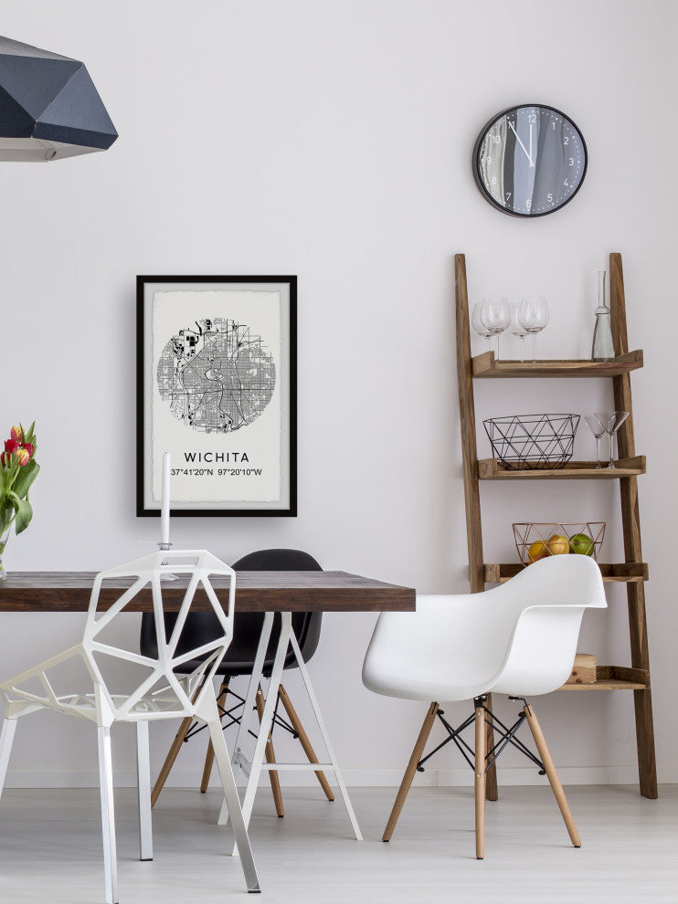"Wichita Coordinates" Framed Painting Print, 16x24