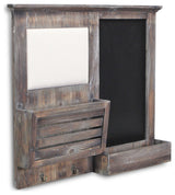 Wooden Wall Shelf With Pinboard And Chalkboard