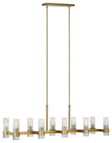 Geneva Linear Chandelier, Burnished Brass