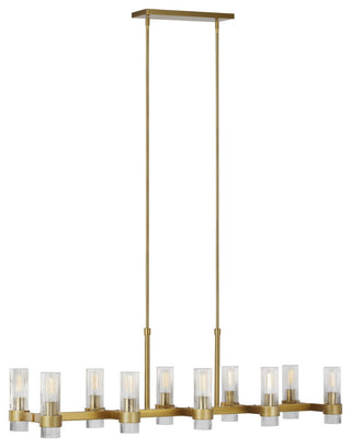 Geneva Linear Chandelier, Burnished Brass