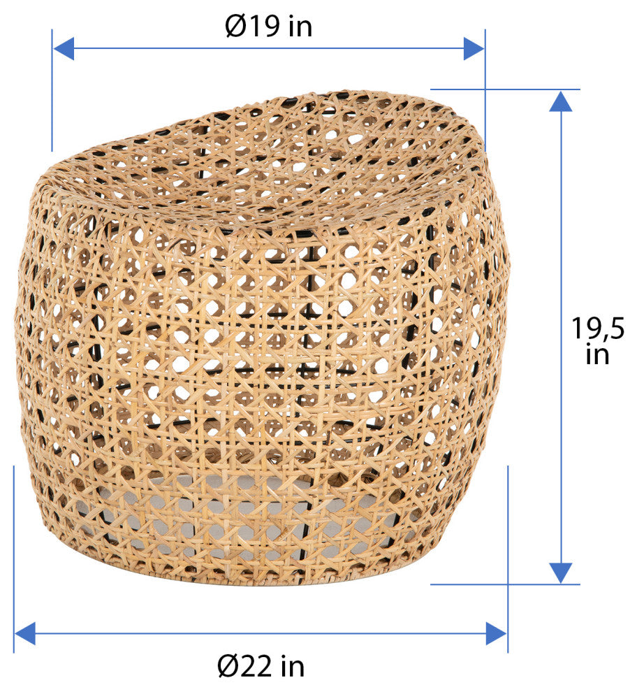 Jao Rattan Cane Stool, Natural