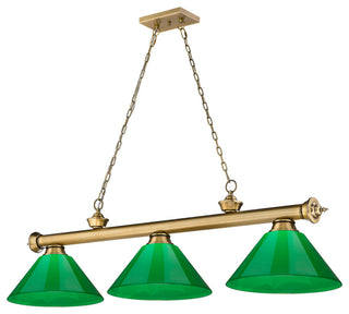 Zlite 2306-3RB-PGR 3-Light Billiard, Green