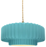 Radiance Medium Tier Pleated Pendant, Reflecting Pool Frame, Brushed Brass, LED
