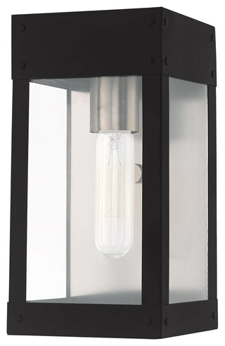 Contemporary Outdoor Wall Lantern, Black