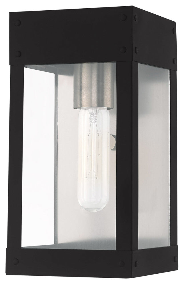 Contemporary Outdoor Wall Lantern, Black