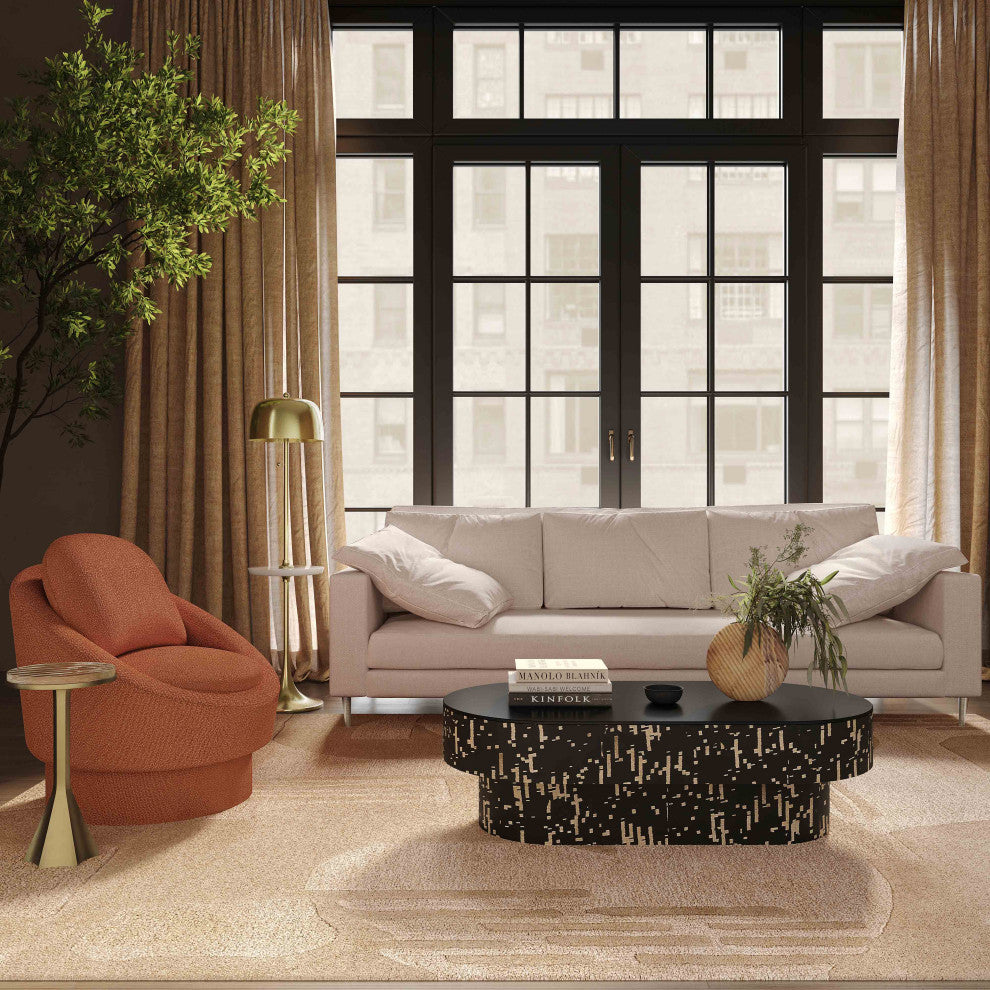 Vari Textured Velvet Lounge Sofa, Beige