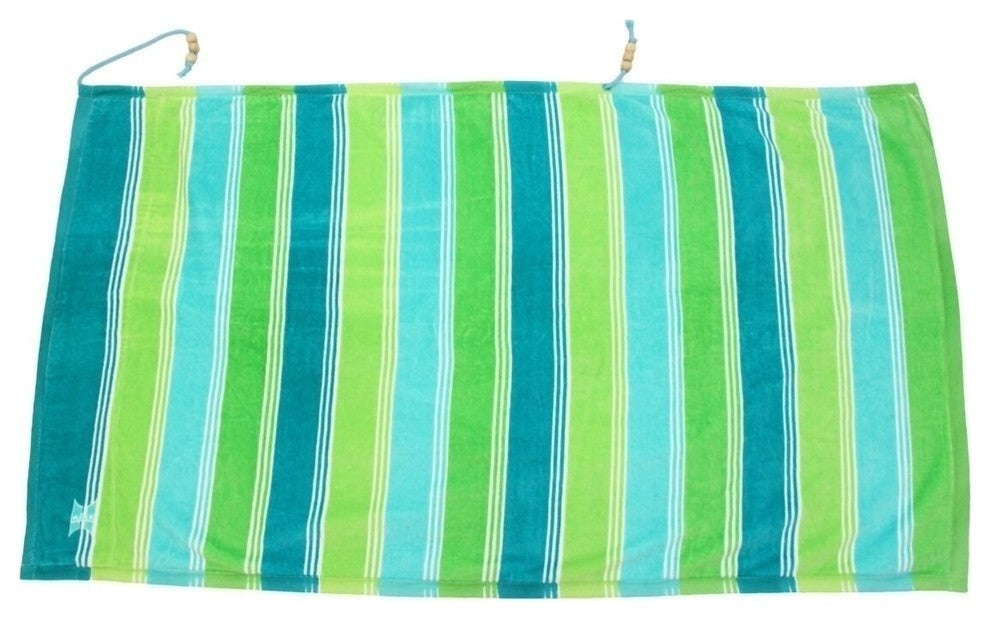 Ombre Crescent Beach Towel, Green and Blue