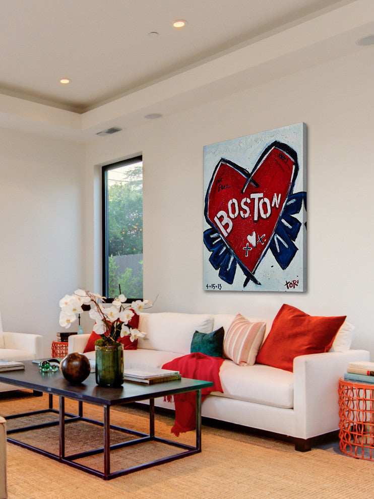 "Boston Heart" Painting Print on Canvas by Tori Campisi