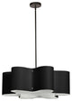 3 Light Wave Drum Pendant, JTone Black with 195F Diffuser