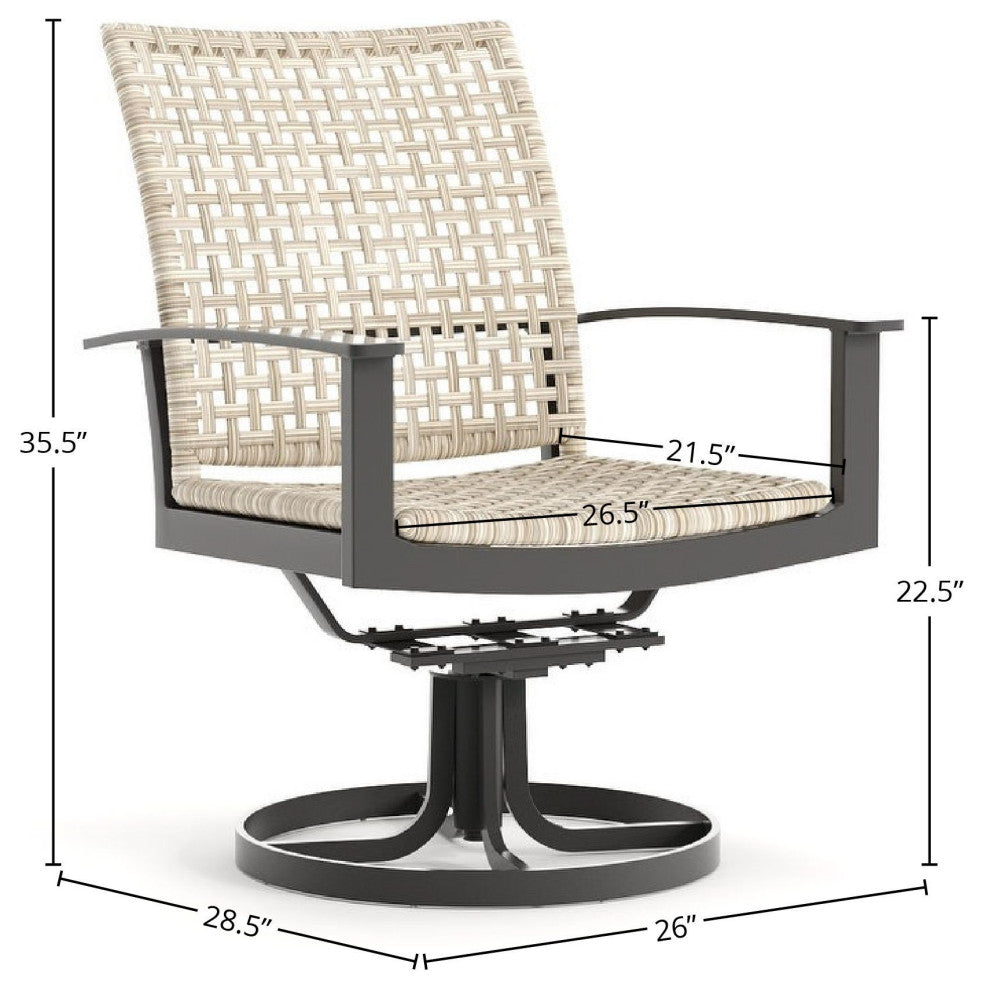 Jasper Swivel Rocker Dining Chair, Textured Pewter