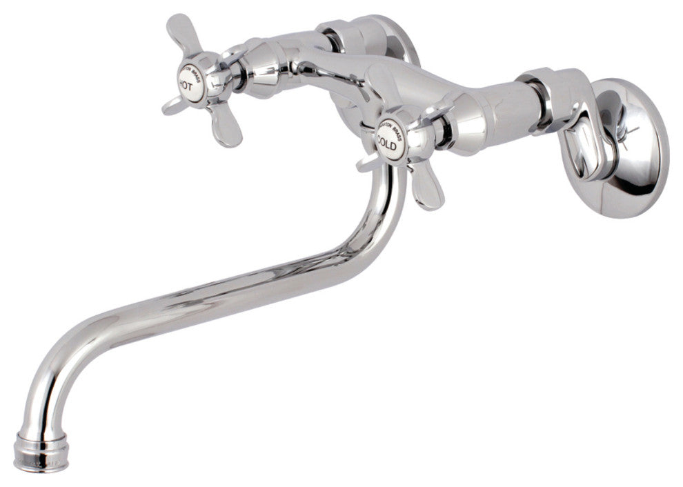 Kingston Brass KS115C Two Handle Wall Mount Bathroom Faucet, Polished Chrome