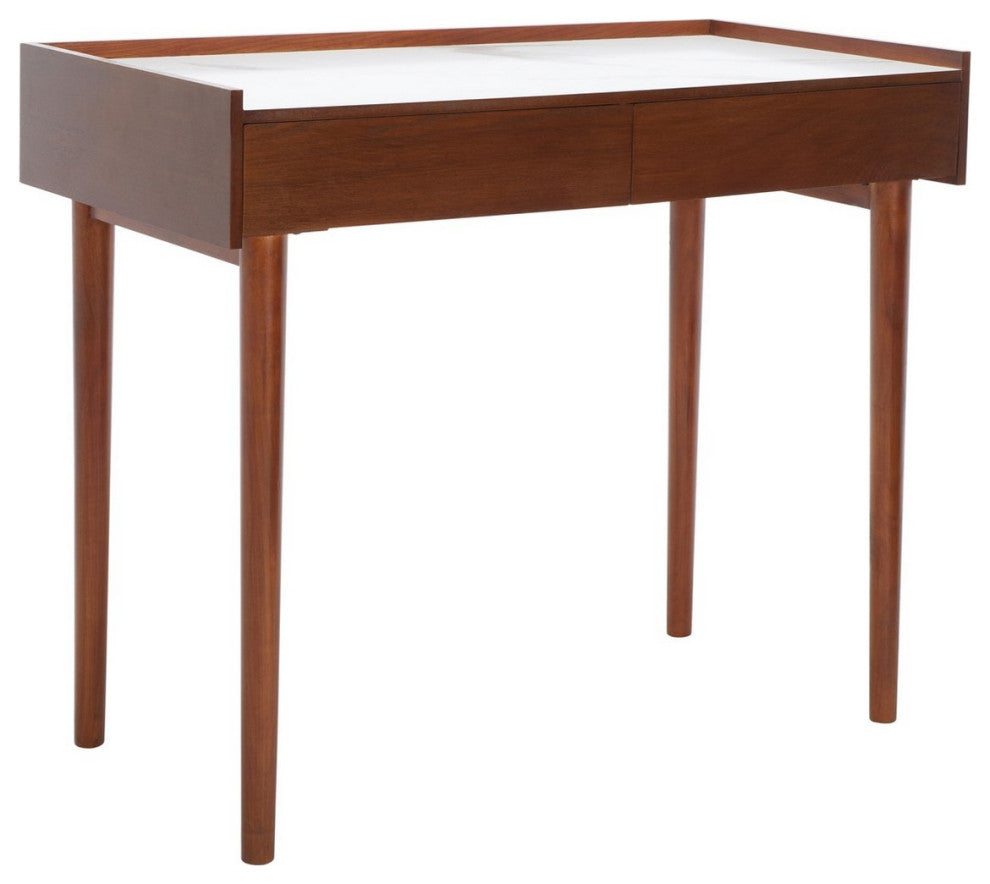Safavieh Henley 2 Drawer Desk, White Marble