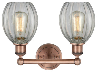 Eaton 2-Light 15" Bath Vanity Light, Antique Copper Finish, Clear Shade