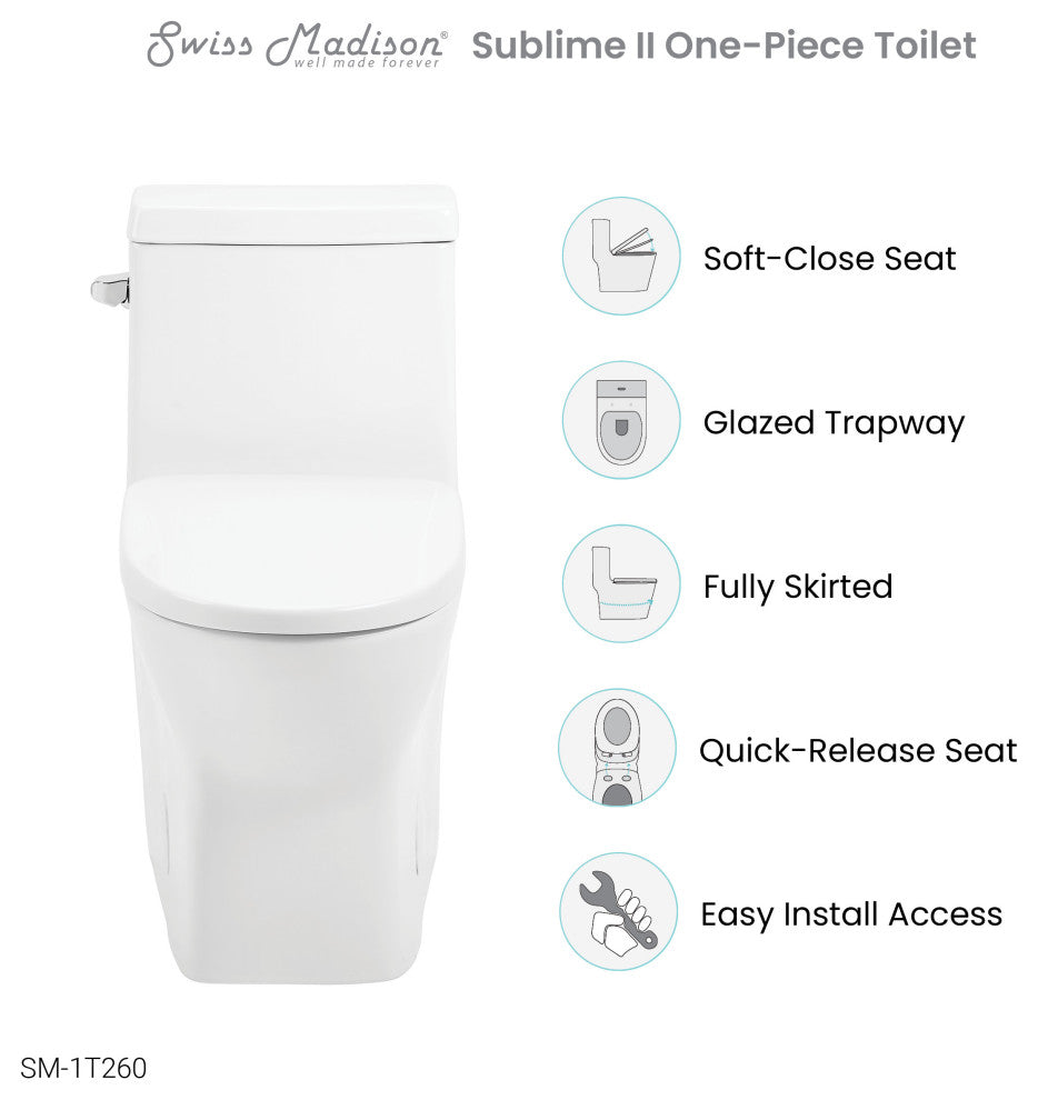 Sublime II 1-Piece Round Toilet Side Flush 1.28 GPF