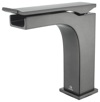 Lancy Modern 36" Rustic Acacia Square Sink Bathroom Vanity Set, Balzani Gun Meta