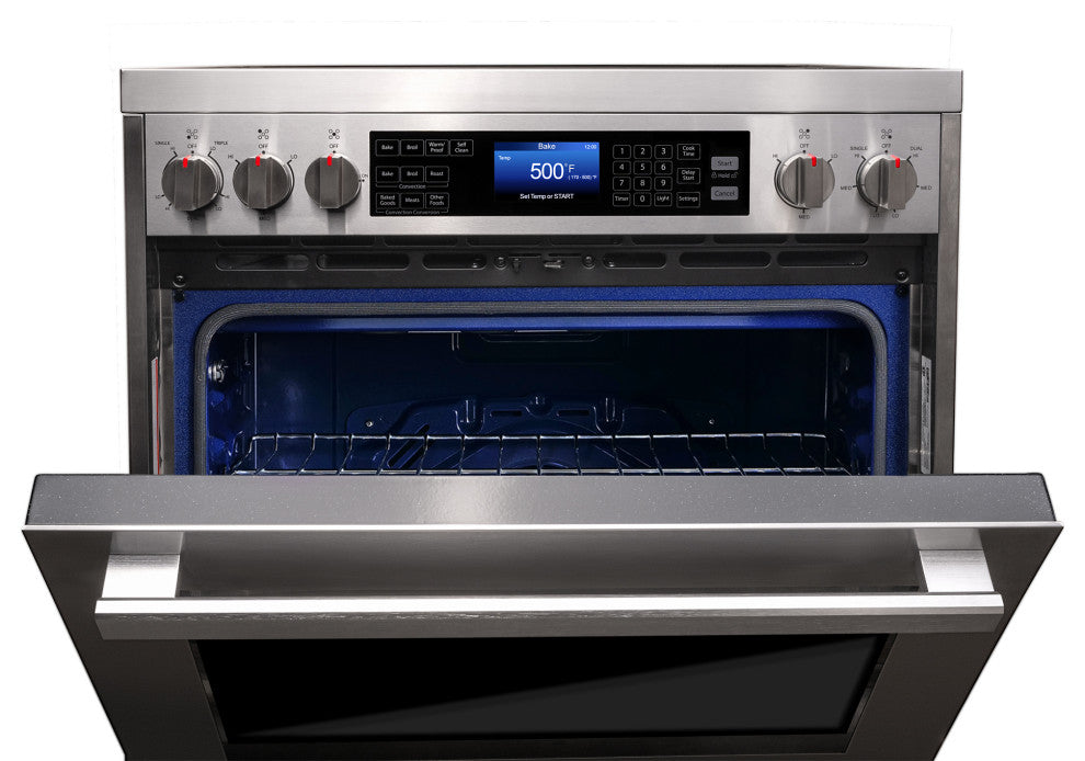 Single Oven Electric Range with 7-Function Convection Oven, 30", Cubic Feet