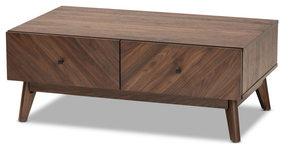 Hugo Mid-Century Coffee Table, Walnut Brown