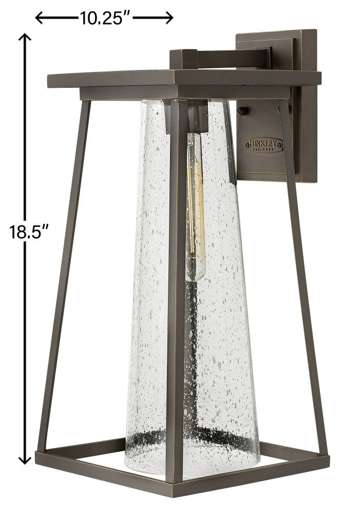 Hinkley Burke Medium Wall Mount Lantern, Oil Rubbed Bronze With Clear Glass