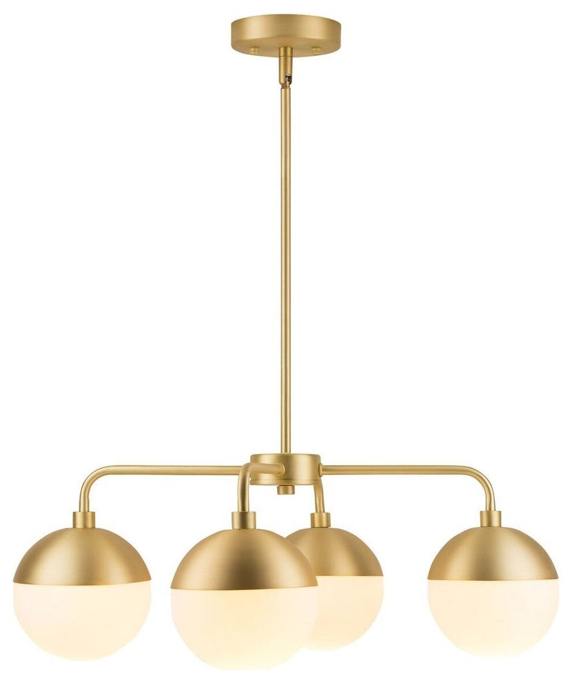 Linea di Liara Novara 4 Light Chandelier, Satin Brass