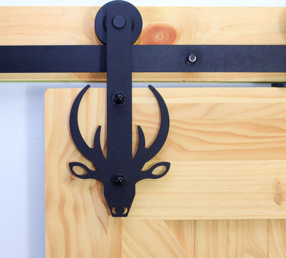 Sliding Barn Door Hardware Kit, Bucks Design, Double Door, 16'