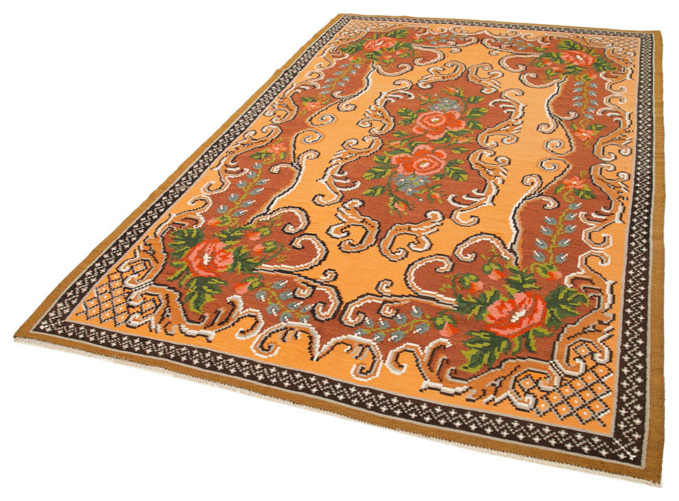 Rug N Carpet - Handmade Moldovian 5' 9'' x 9' 3'' Antique Rose Kilim Rug