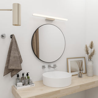 BNK 24 Inch Round Wall-Mirror, Black Metal Frame Wall Mounted Circle Mirror