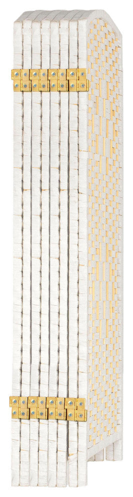 3 ft. Short Diamond Weave Fiber Room Divider White 8 Panel