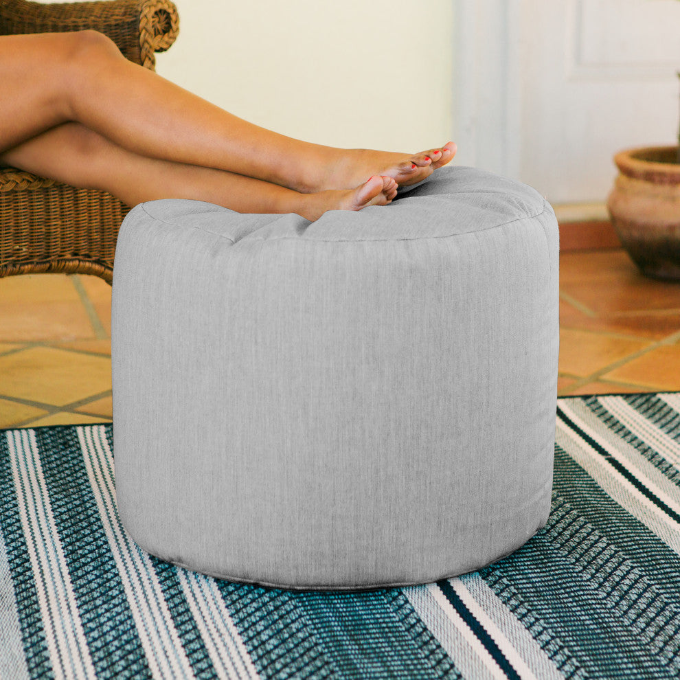 Sunbrella Outdoor Patio Bean Bag Pouf, Granite