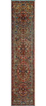 Fine Vintage Distressed Shahnaz Light Brown/Rust Runner, 3'1x13'10